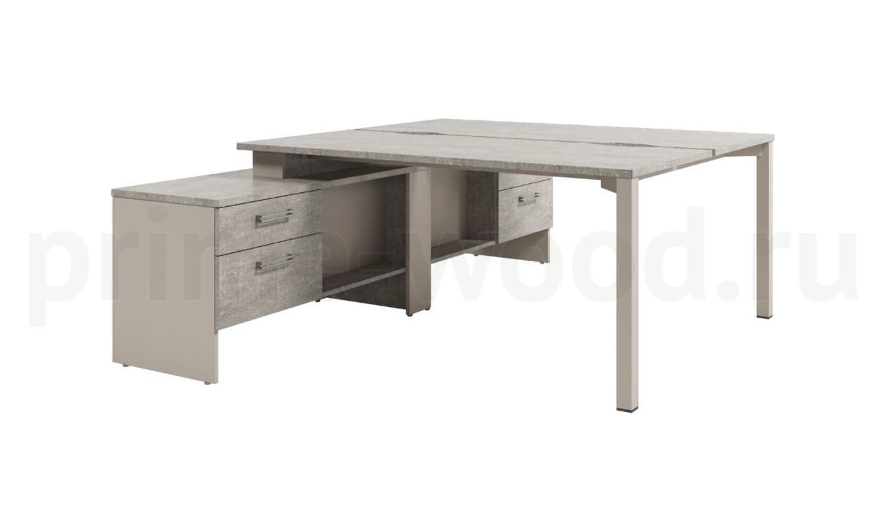 Стол-тандем на металлокаркасе с опорной тумбой Solution 175x238x75 - фото 0