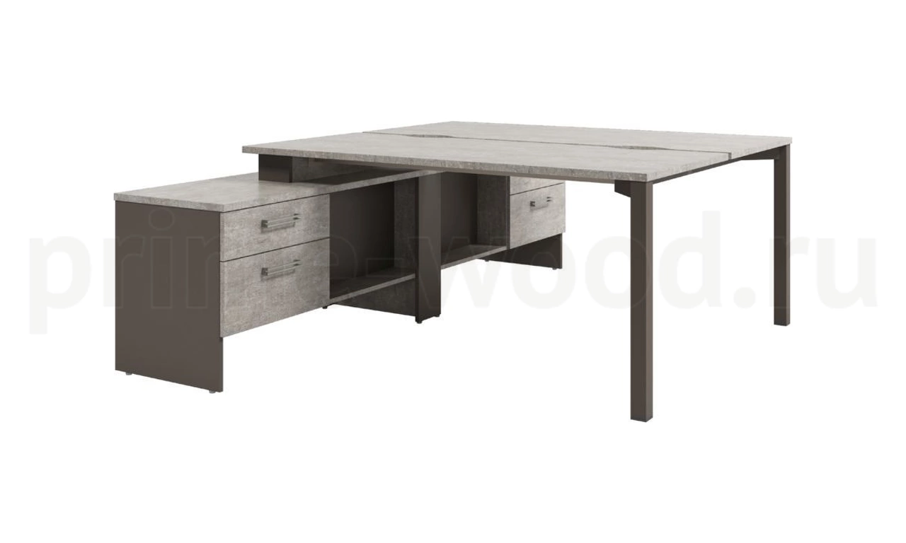 Стол-тандем на металлокаркасе с опорной тумбой Solution 175x238x75 - фото 1