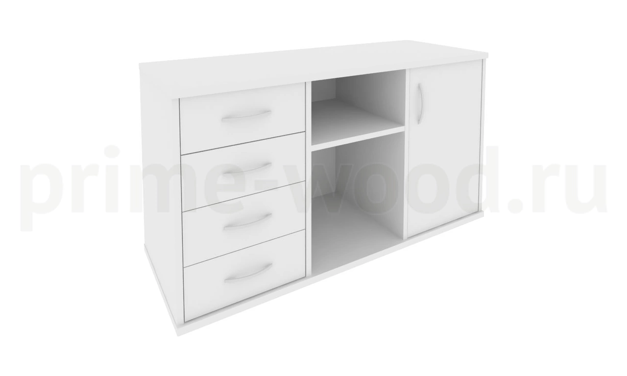 Тумба под оргтехнику сервисная (4 ящика фолдинг) RIVA 120x45x68 - фото 5