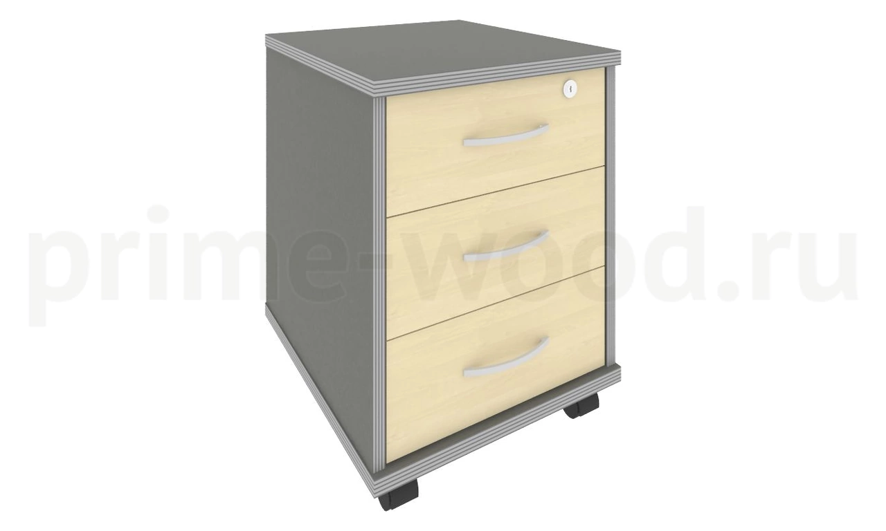 Тумба подкатная (3 ящика фолдинг, с замком) RIVA 42x45x56 - фото 6