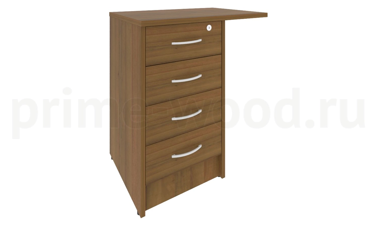Тумба приставная c фолдингом (с замком, 4 ящика) RIVA 68x45x75 - фото 2