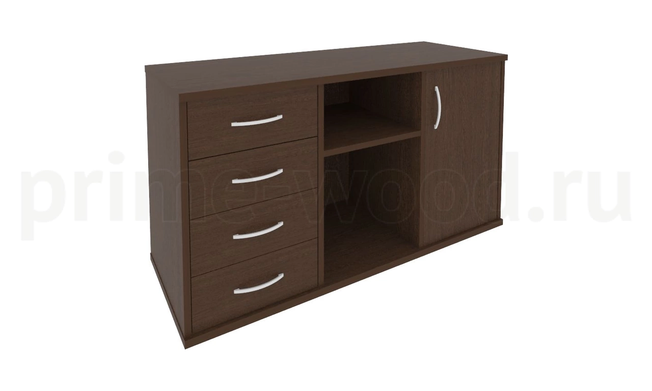 Тумба под оргтехнику сервисная (4 ящика фолдинг) RIVA 120x45x68 - фото 0