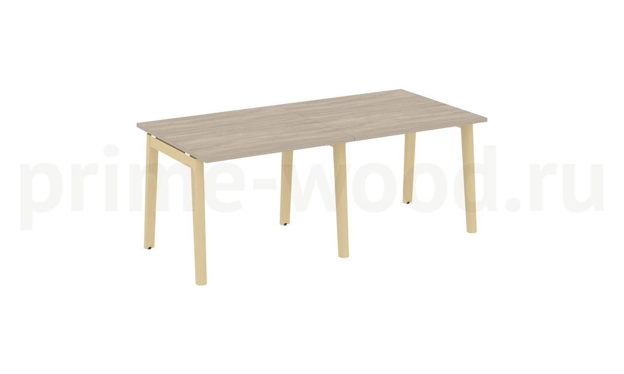 Стол переговорный (2 столешницы), опоры - массив дерева ONIX WOOD 196x98x75 - фото 1